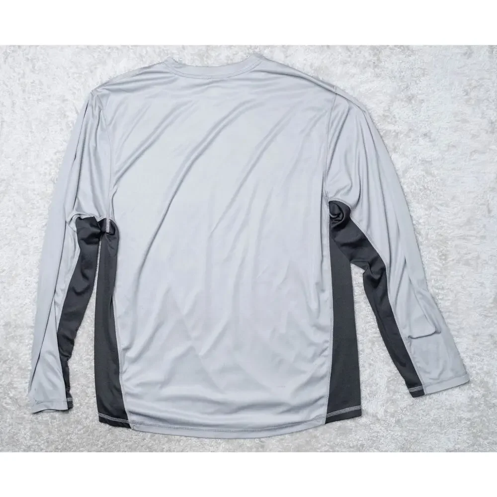 The North Face VaporWick Gray Black Long Sleeve Pullover Tshirt Mens Size L